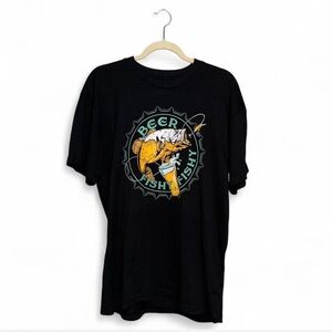 NWT The Northern Outpost Co. Men’s Black “Beer Fishy Fishy” T-Shirt Size Large